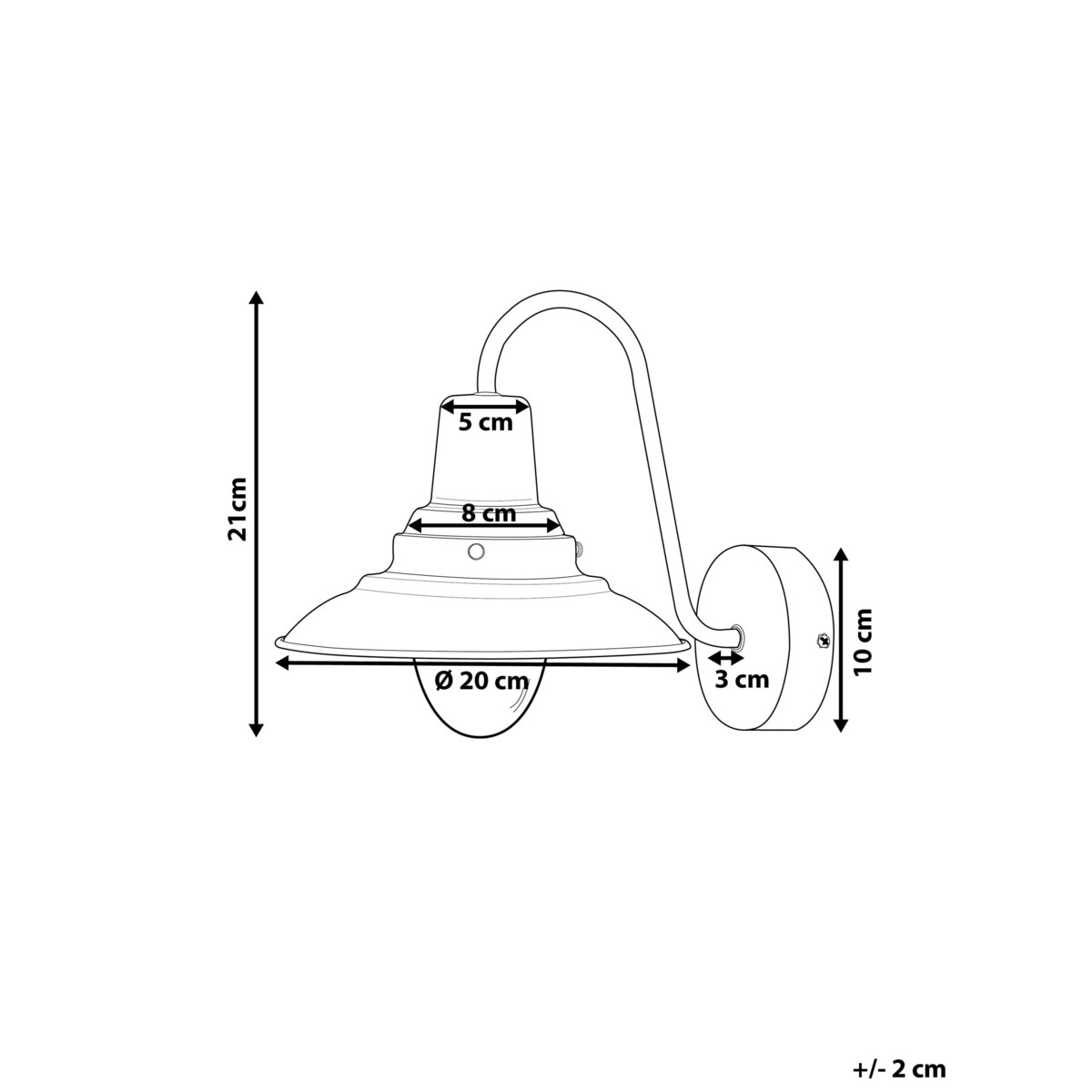 Lampa ścienna LUZA Metal Mosiężny