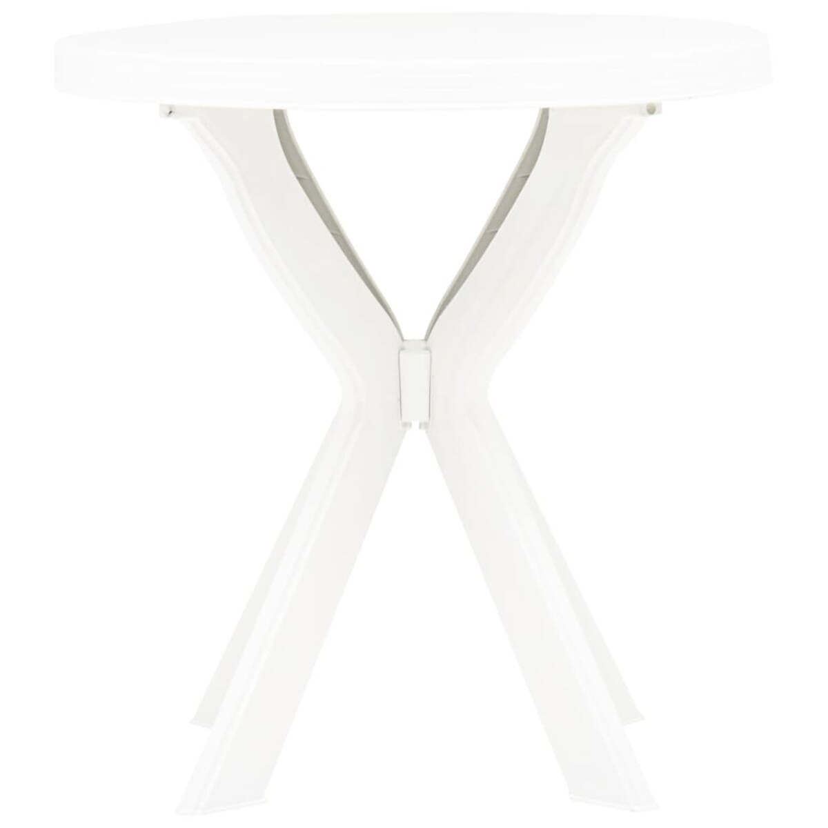 vidaXL Stolik bistro, biały, Ø70 cm, plastikowy