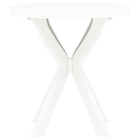vidaXL Stolik bistro, biały, Ø70 cm, plastikowy