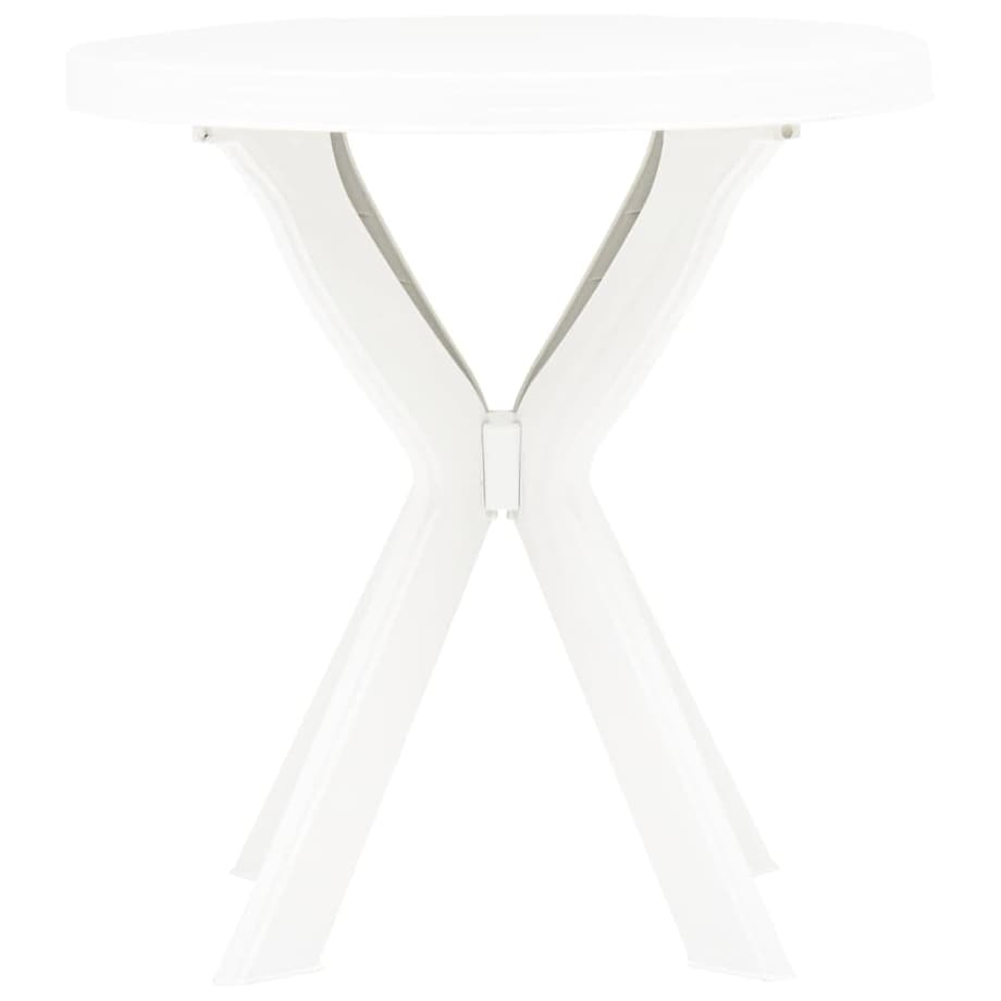 vidaXL Stolik bistro, biały, Ø70 cm, plastikowy