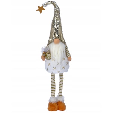 SKRZAT świąteczny KRASNAL gnom Mikołaj DUŻY biały