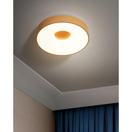 Lampa sufitowa LED ze ściemniaczem metalowa jasne drewno BRAGOTO