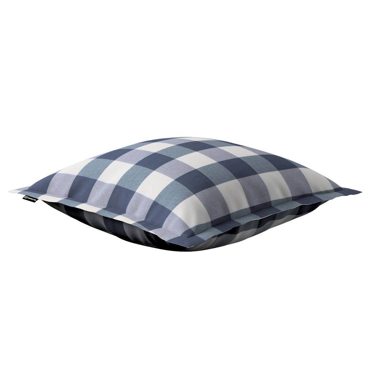 Poszewka Mona na poduszkę 45x45 granatowo-biała krata (5,5x5,5cm)