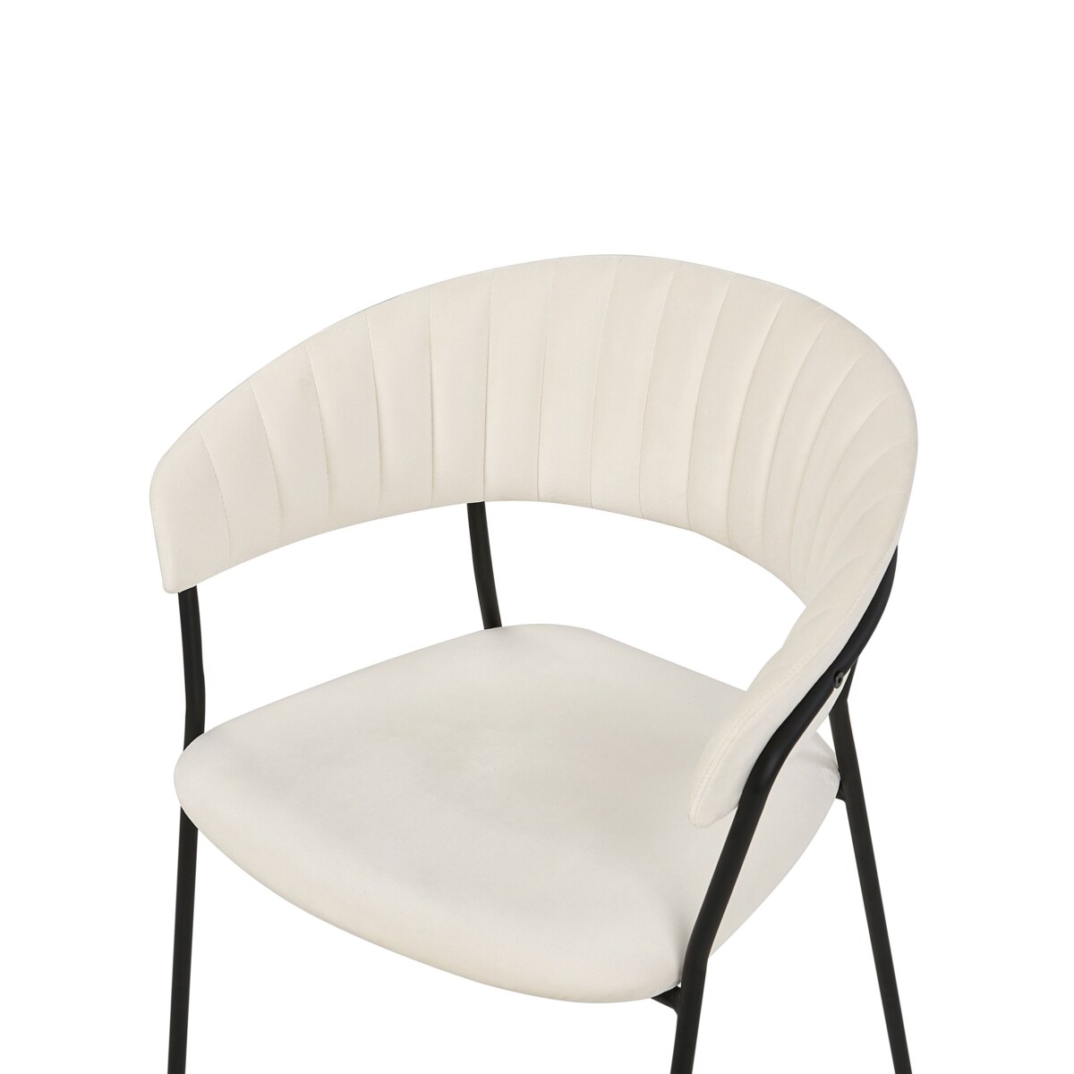 Zestaw 2 krzeseł do jadalni MARIPOSA Welur Kremowy