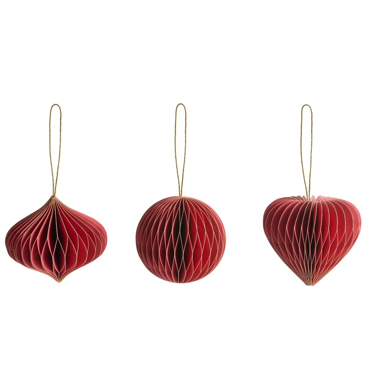Zestaw 18 ozdób choinkowych SUSA Papier Czerwony
