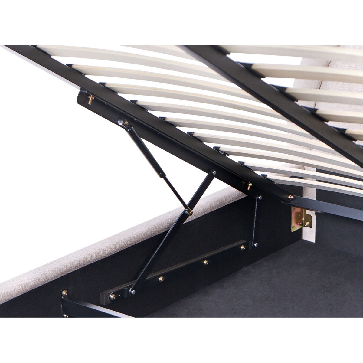 Łóżko z pojemnikiem MOUZON 180 x 200 cm Beżowoszary