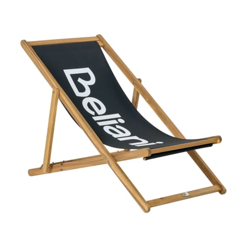 Leżak Drewno akacjowe Czarny ANZIO