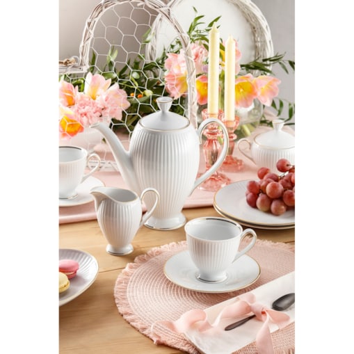 Garnitur do kawy dla 12 osób 39 el. Dalia złota linia 3612