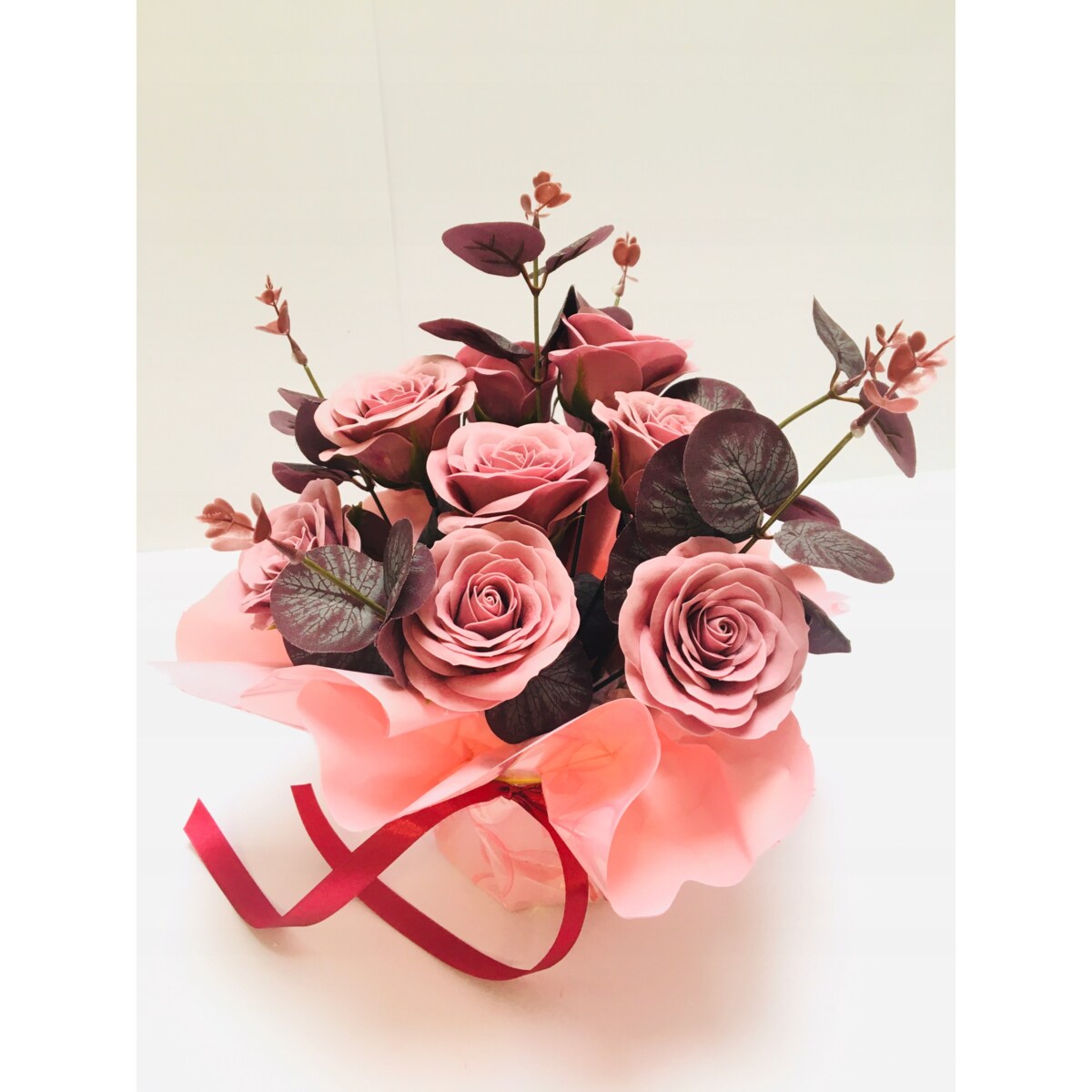 Dzień mamy BUKIET Z KWIATÓW MYDLANYCH róża doniczka prezenty urodziny box