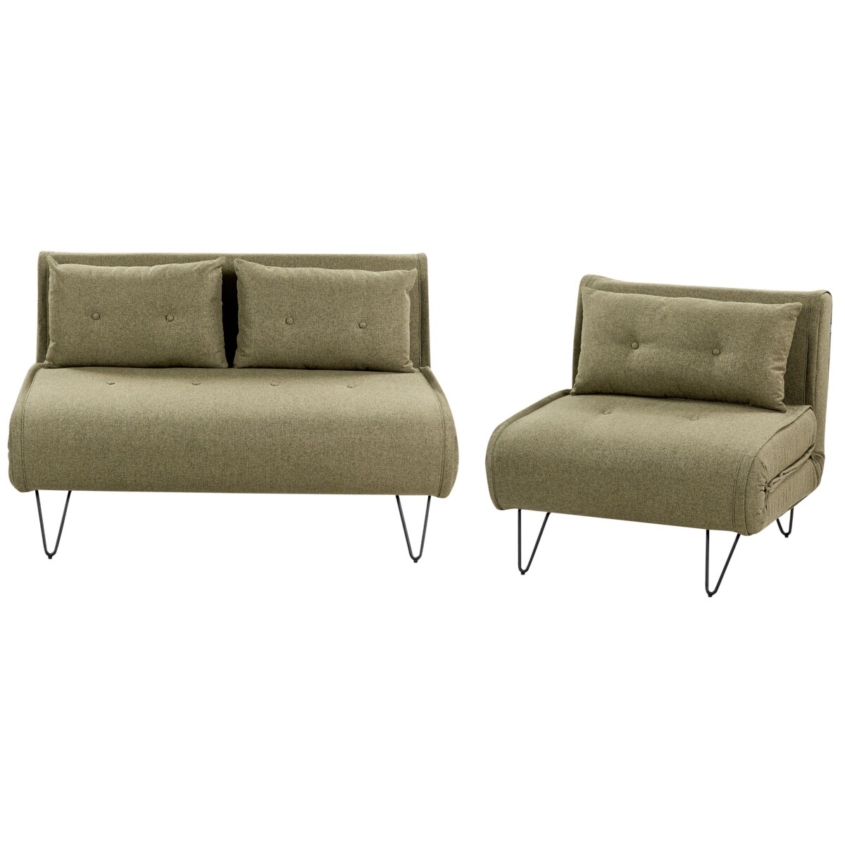 Komplet wypoczynkowy 3-osobowy oliwkowy VESTFOLD