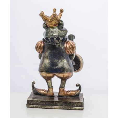 Dekoracja - figurka żabiego króla z zegarkiem 25,5x15,5x10,5 cm FROGG-2 z koroną