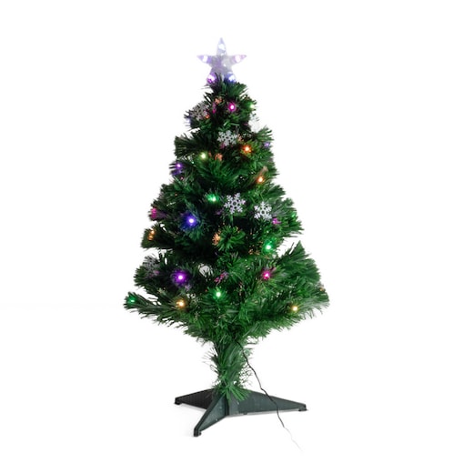 Sztuczna choinka z oświetleniem i gwiazdą, 90 cm, LED, kolor zielony, tworzywo sztuczne