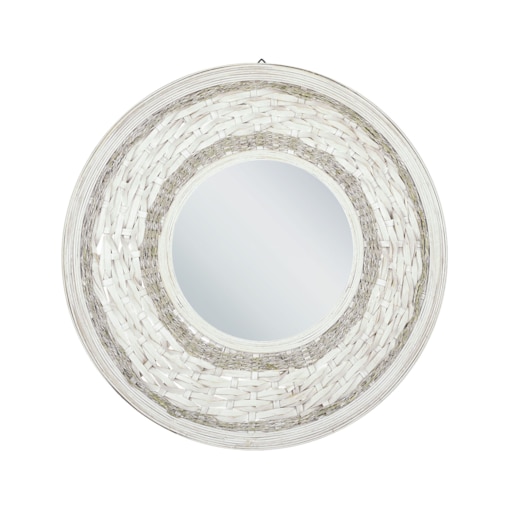 Okrągłe lustro ścienne bambusowe ø 61 cm naturalne SOLEDAD