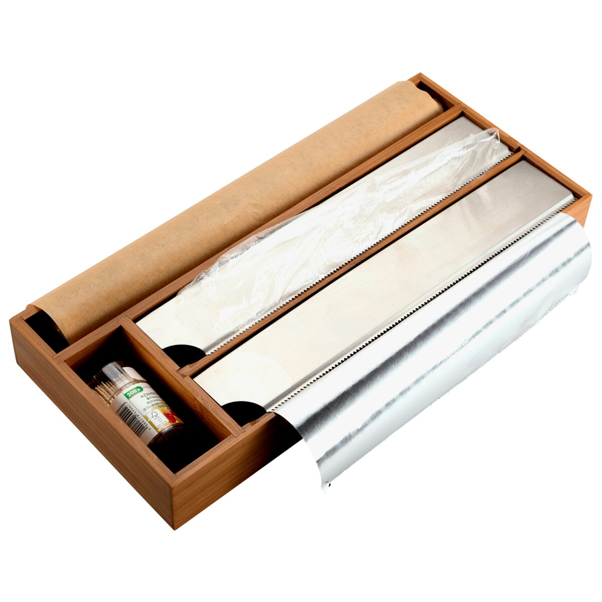 Dyspenser do folii spożywczej i papieru, bambus, 42 x 19 cm