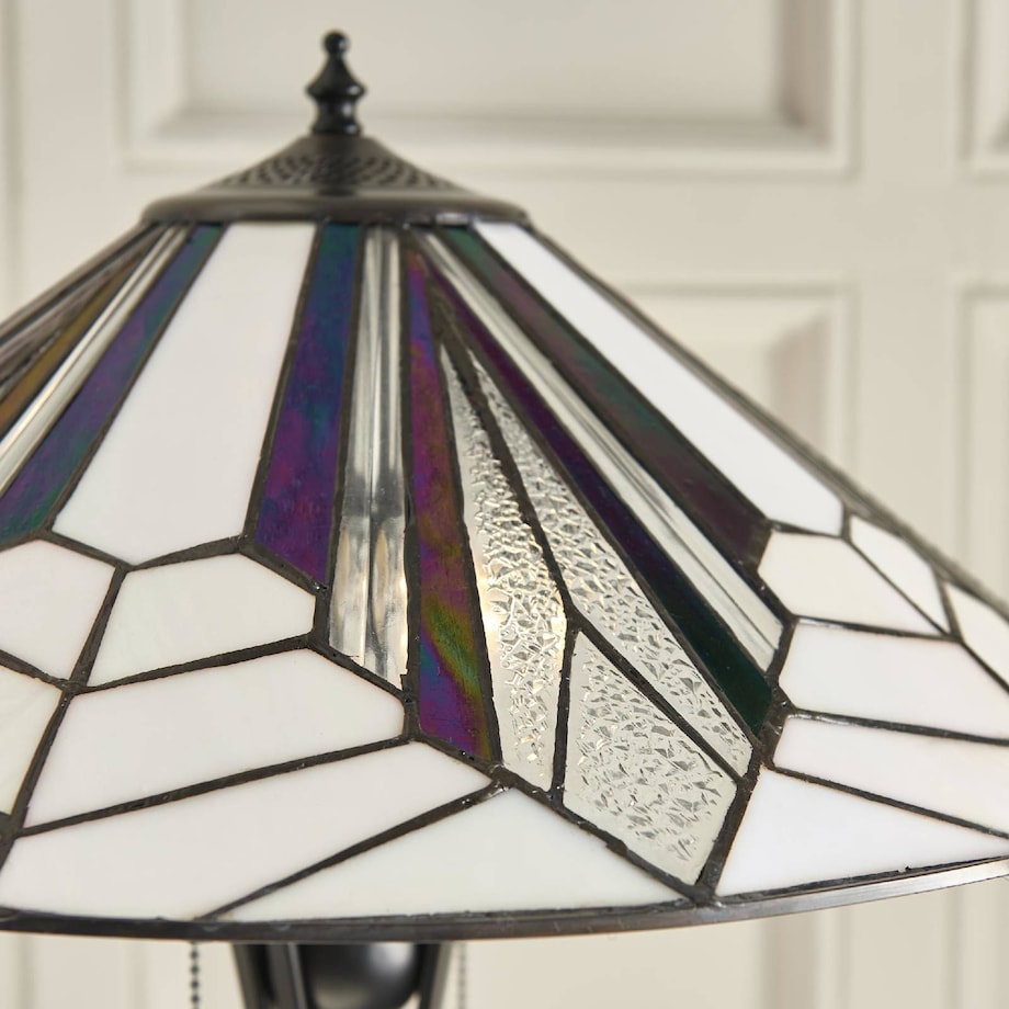 Stojąca lampa Tiffany Astoria 63934 Endon witraż włącznik czarny