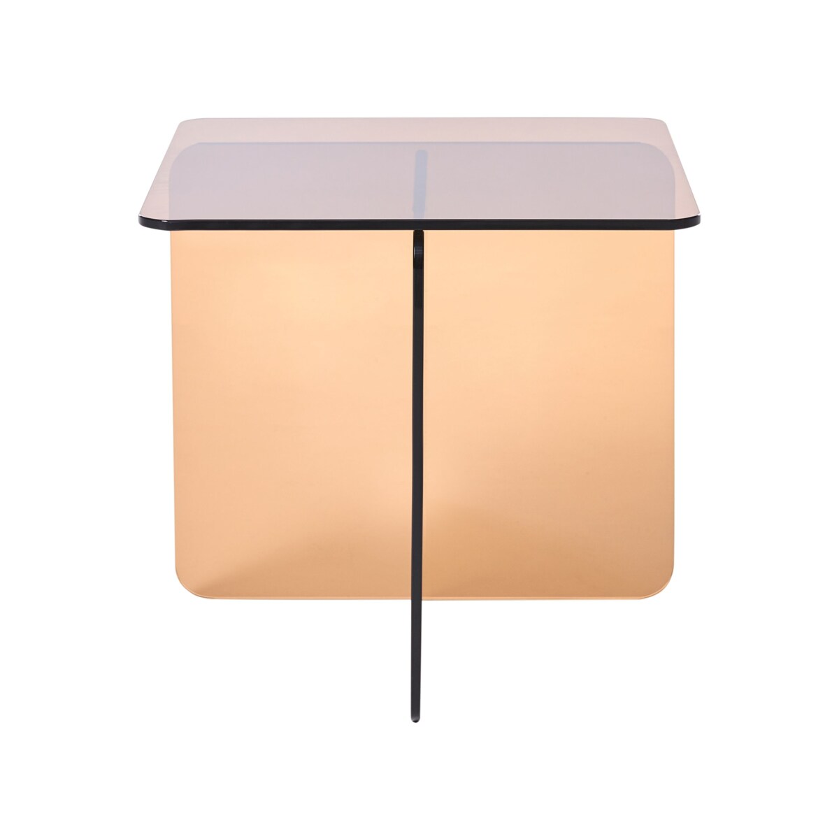 Stolik pomocniczy AMISK Szkło hartowane Brązowy