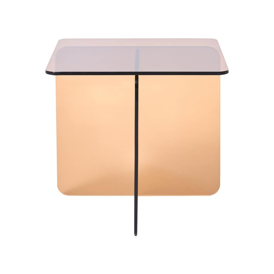 Stolik pomocniczy AMISK Szkło hartowane Brązowy