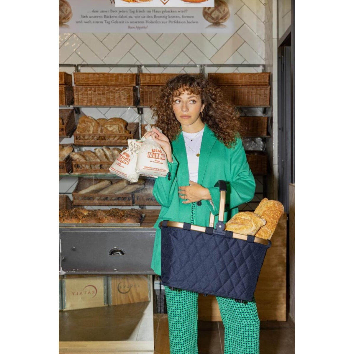 Koszyk carrybag frame rhombus midnight gold, 22 l