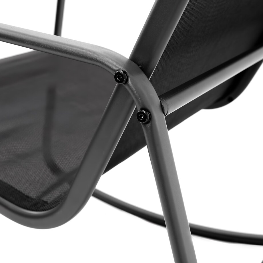 Zestaw Mebli Ogrodowych 2 Fotele Krzesła Bujane Textilene Stolik Szklany