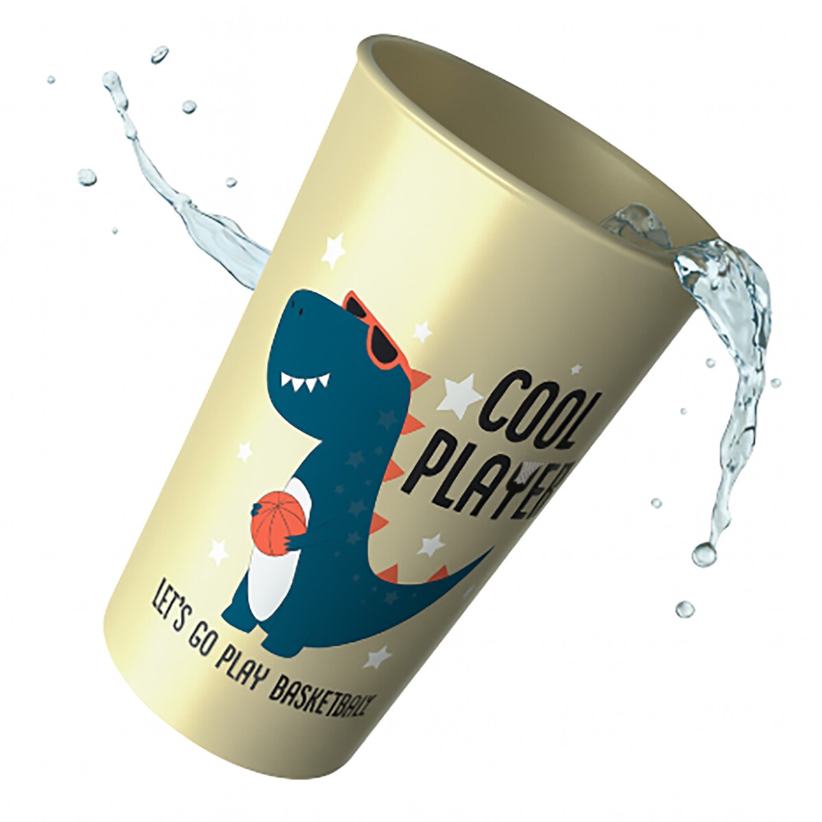 Kubek Dla Dziecka Dziecięcy 250 Ml Plastikowy Dino Beżowy