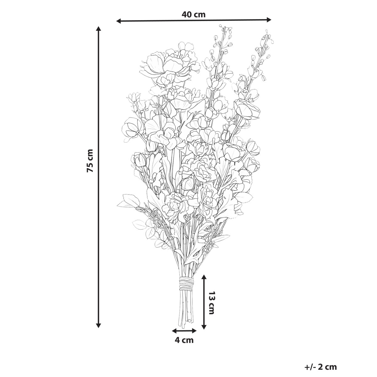 Bukiet sztucznych kwiatów GRADIL 75 cm Kolorowy