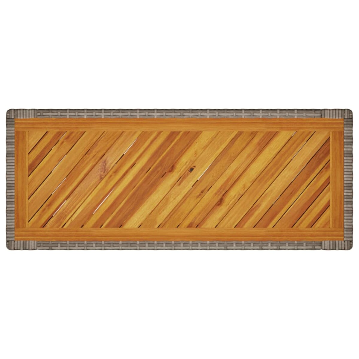 vidaXL Stolik ogrodowy z drewnianym blatem, szary, 100x40x75 cm