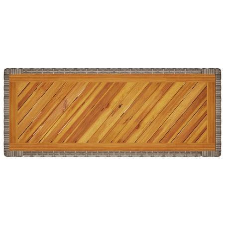 vidaXL Stolik ogrodowy z drewnianym blatem, szary, 100x40x75 cm
