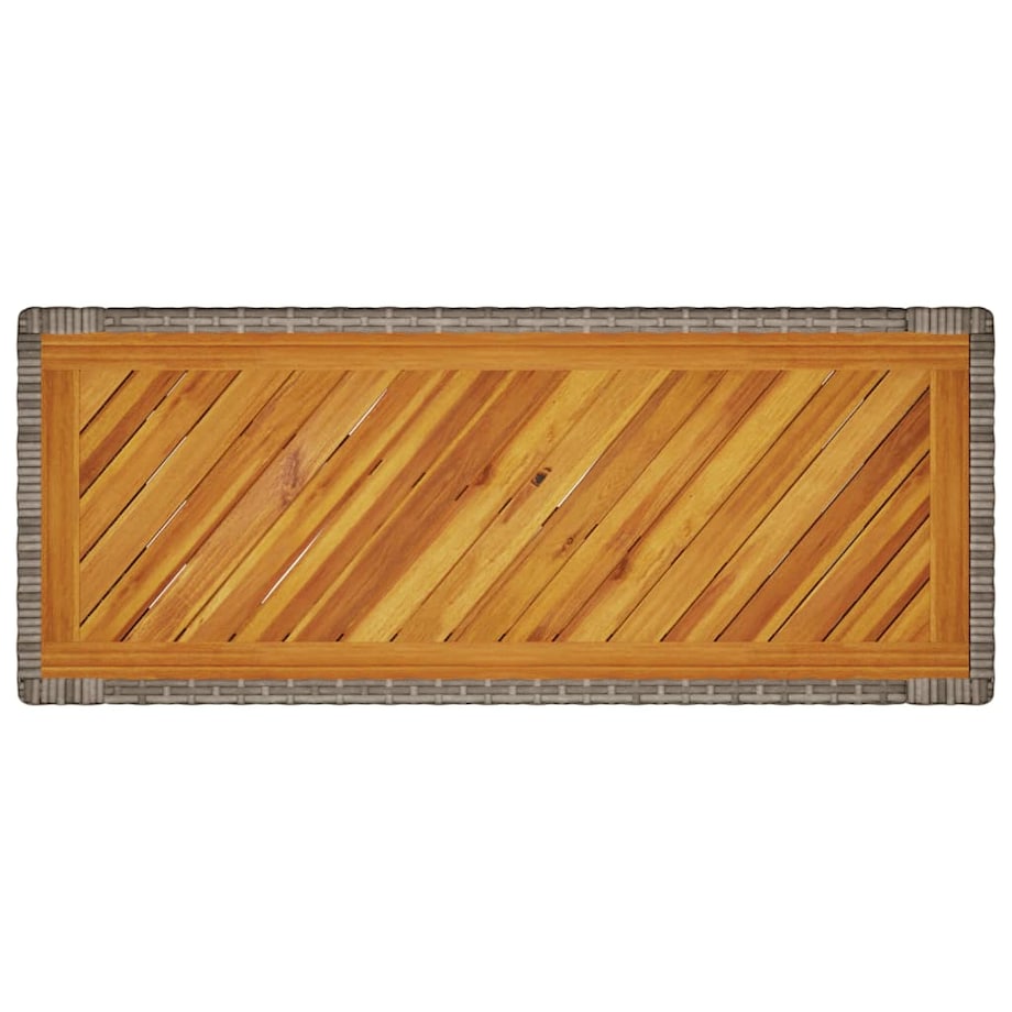 vidaXL Stolik ogrodowy z drewnianym blatem, szary, 100x40x75 cm