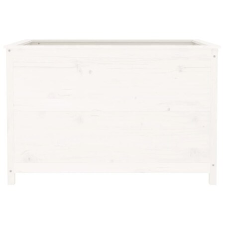 vidaXL Podwyższona donica ogrodowa, biała, 119,5x82,5x78 cm, sosna