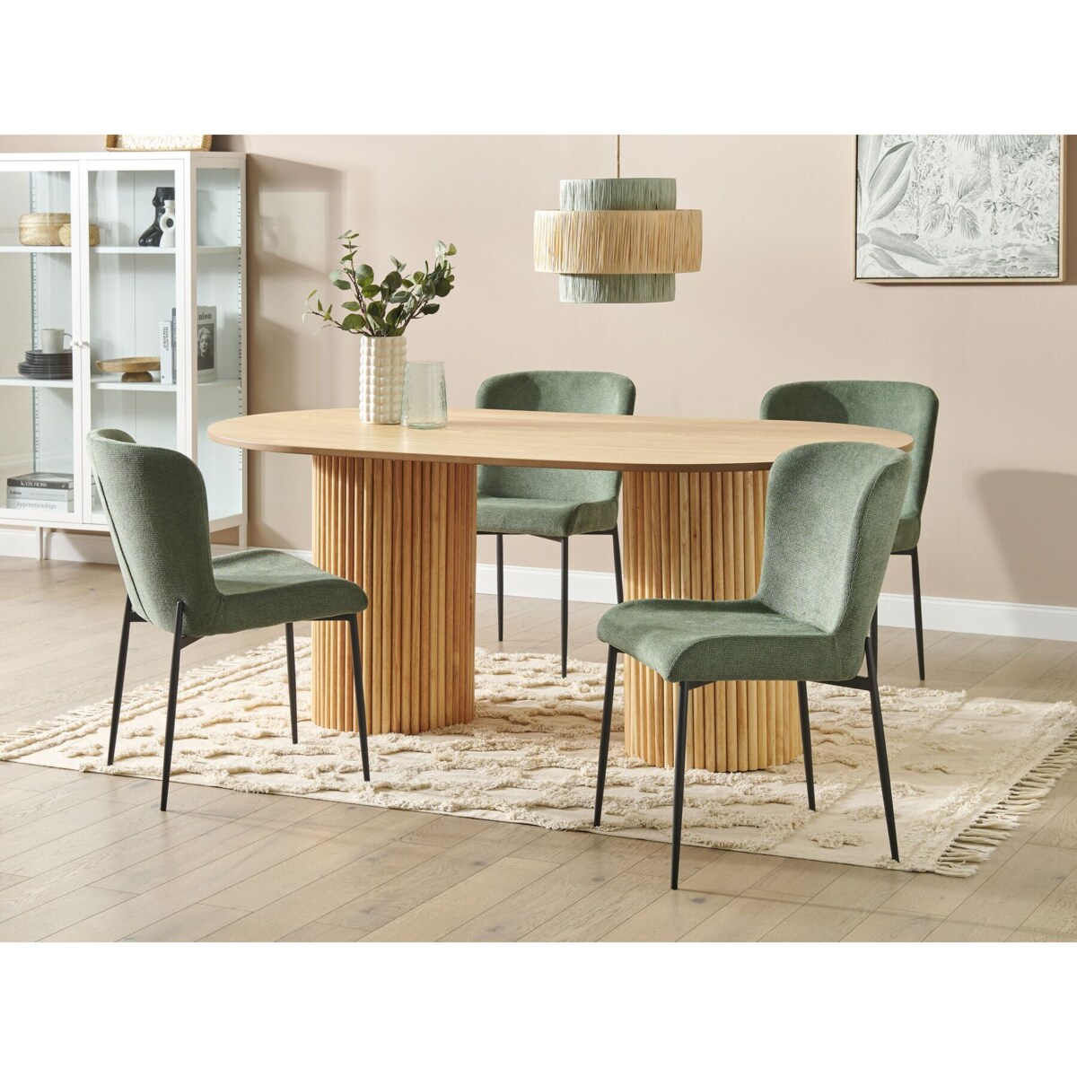 Zestaw 2 krzeseł do jadalni zielony ADA