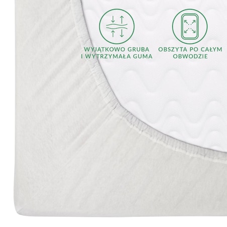 Prześcieradło flanela z gumką 200x220 kolor ecru