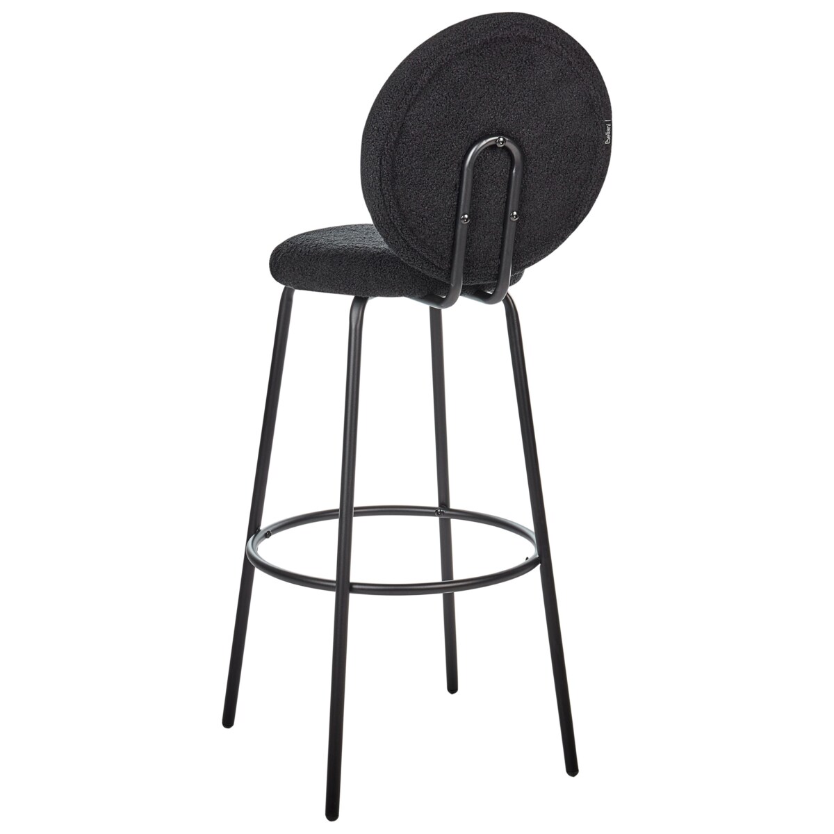 Zestaw 2 krzeseł barowych EMERY Boucle Czarny