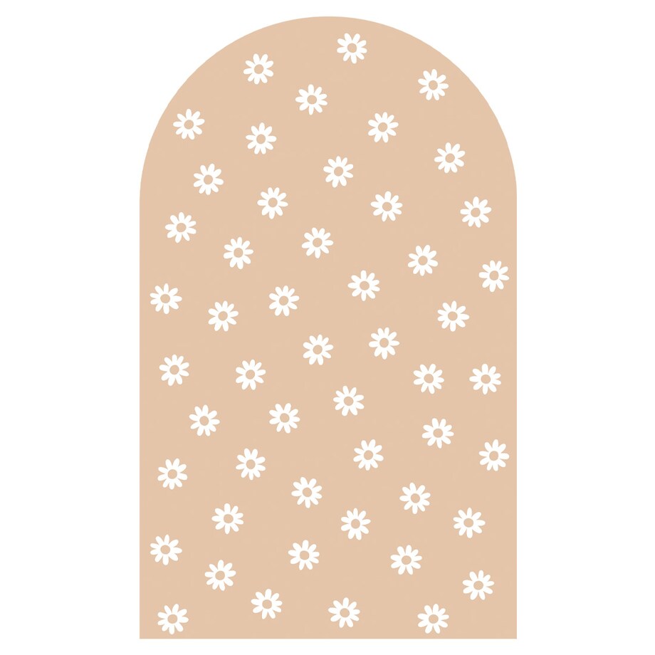 Naklejka na ścianę łuk beżowy - stokrotki XXL