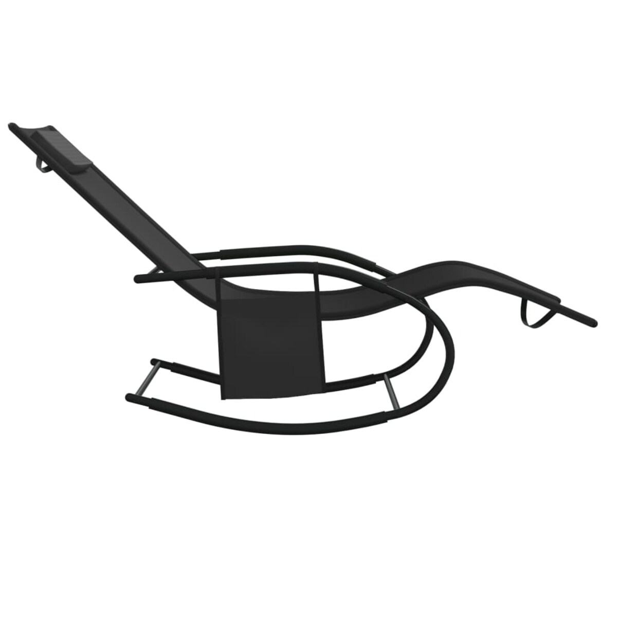 vidaXL Leżak, bujany, czarny, stal i tworzywo textilene