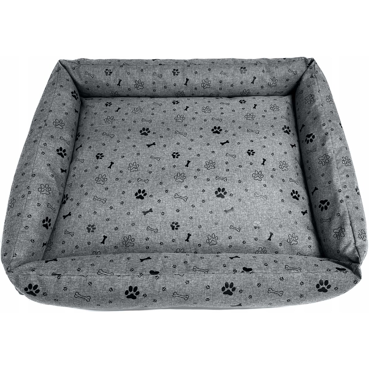 Legowisko Dla Psa Kanapa Posłanie 75X65 Cm Wodoodporne Poduszki Pikowane Kość Czarna