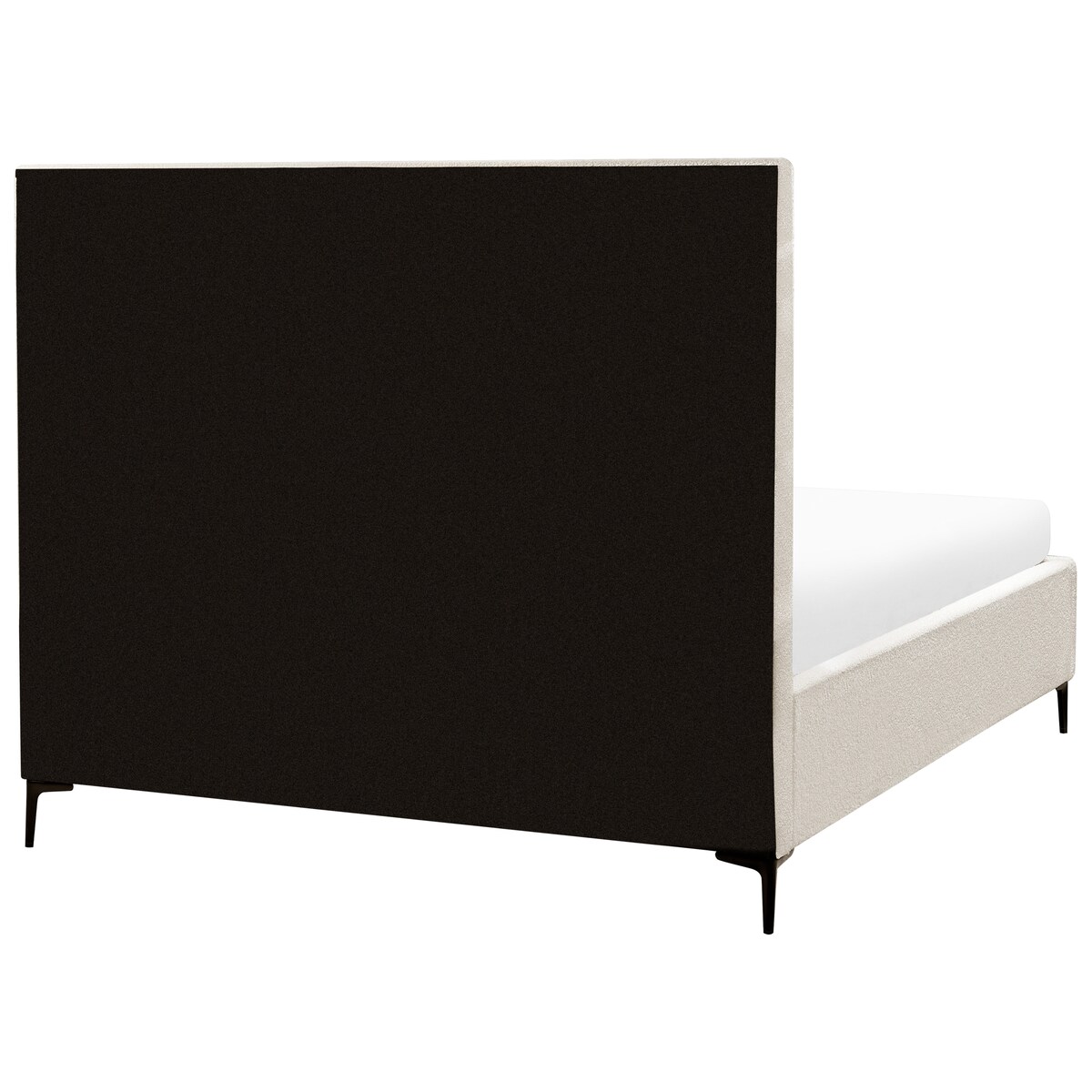 Łóżko z pojemnikiem Boucle SEZANNE 160 x 200 cm Złamana biel