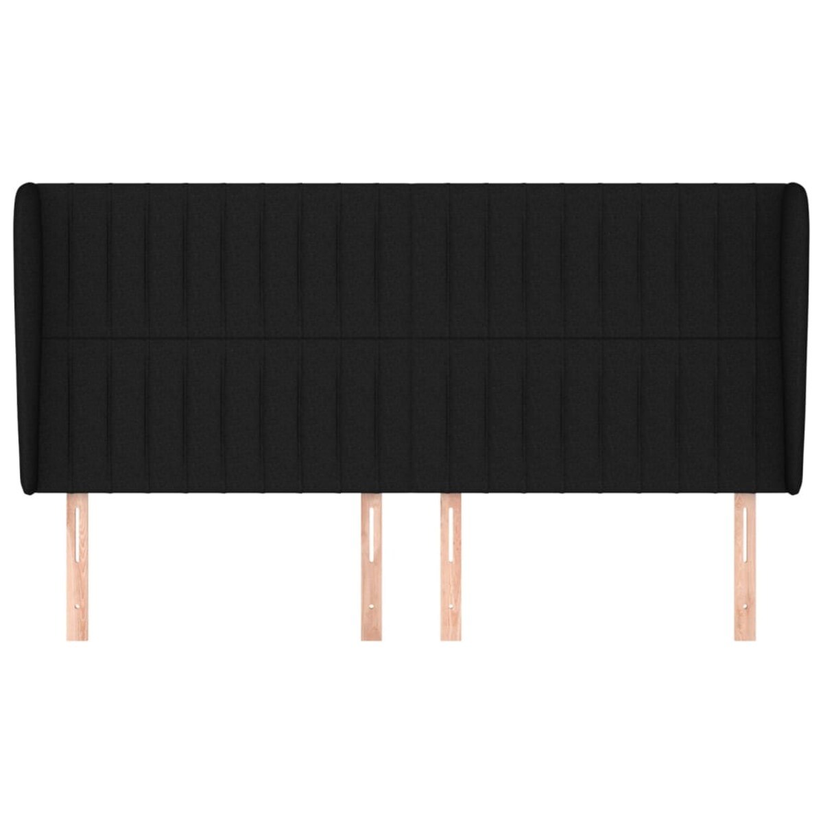 vidaXL Zagłówek uszak, czarny, 203x23x118/128 cm, tkanina