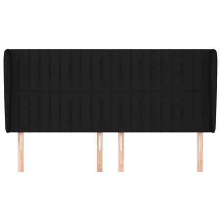 vidaXL Zagłówek uszak, czarny, 203x23x118/128 cm, tkanina