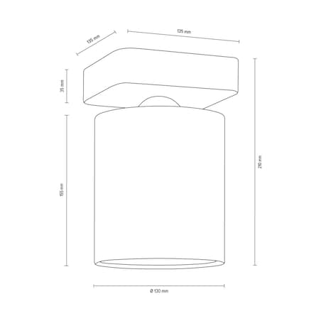 Lampa Sufitowa BRITOP Lighting 1xE27 Max.25W Klasyczny Szary Beton z Białą Tkaniną, Polski Producent, 1 szt.