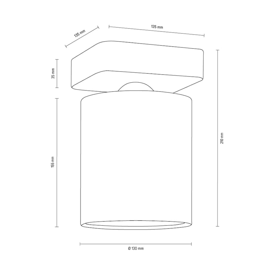 Lampa Sufitowa BRITOP Lighting 1xE27 Max.25W Klasyczny Szary Beton z Białą Tkaniną, Polski Producent, 1 szt.