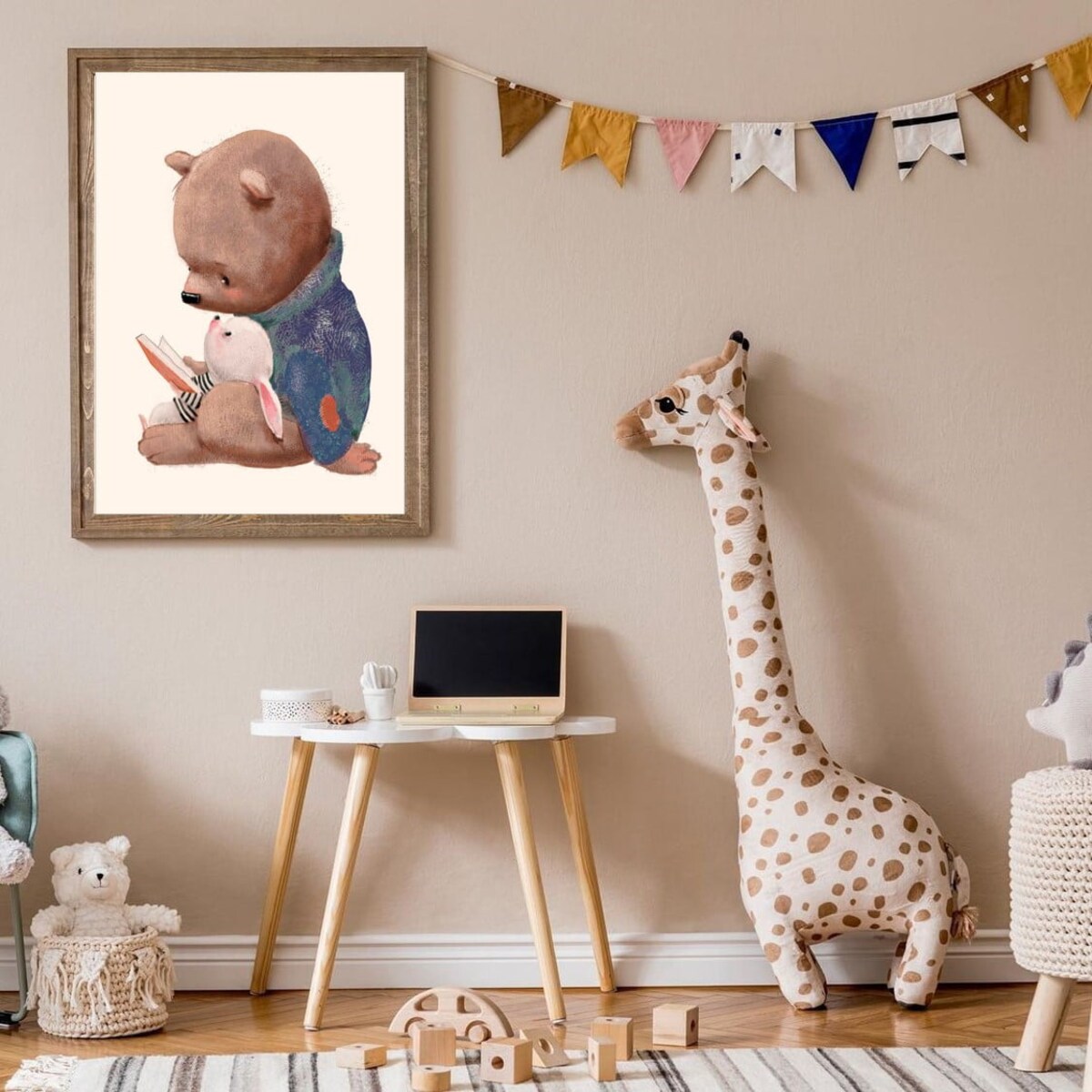 Poster Story, Plakat, Obraz - Miś i Zajączek na Dobranoc, wymiary 50 x 70 cm