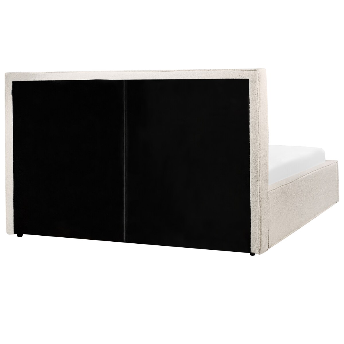 Łóżko z pojemnikiem MOISSAC Boucle Złamana biel 160 x 200 cm