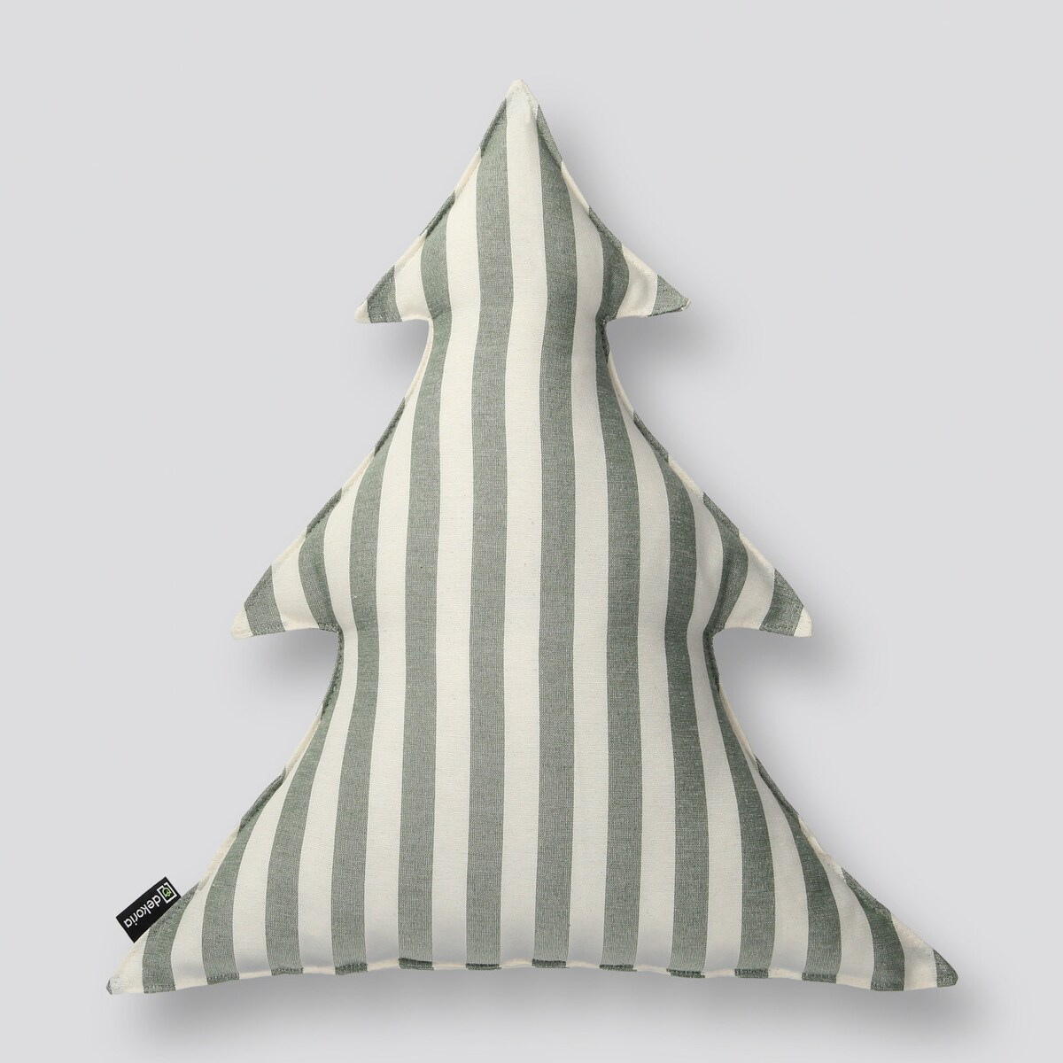 Poduszka Choinka 38x40cm, zielono-białe pasy (1,5cm), 38x40x8cm, Christmas