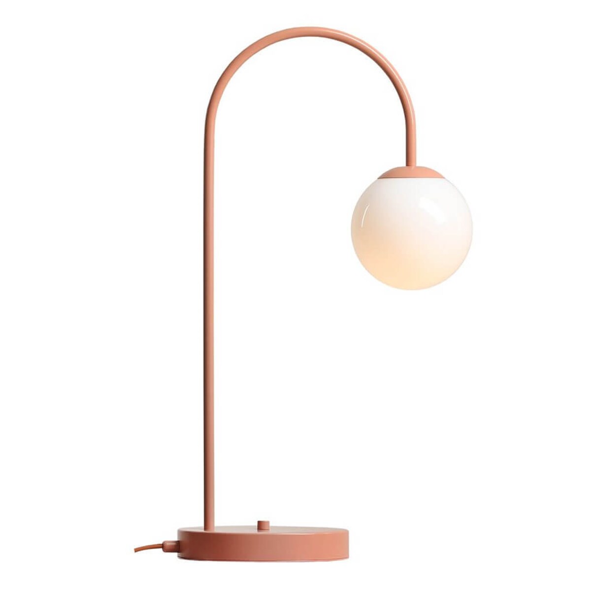 Biurkowa lampka Una 1116B11 Aldex szklana metalowa kula koralowy