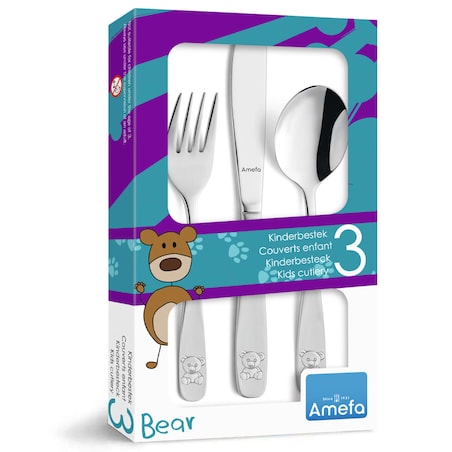 Amefa 3-częściowy zestaw sztućców dla dzieci Bear