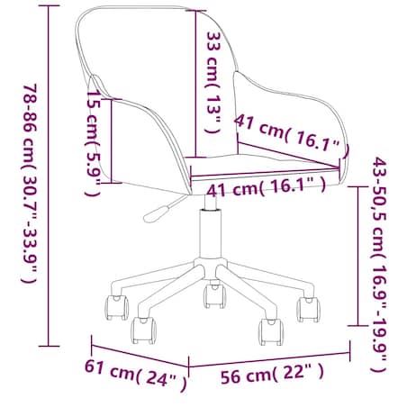 vidaXL Obrotowe krzesło biurowe, kremowe, tapicerowane aksamitem