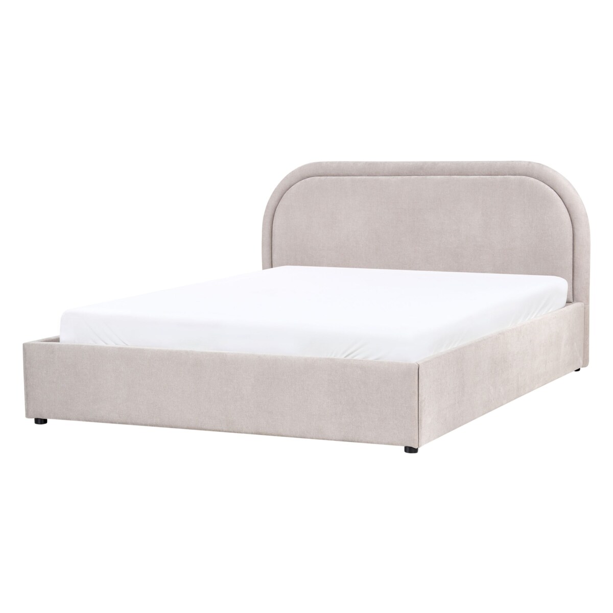 Łóżko z pojemnikiem QUILLIEN 140 x 200 cm Beżowoszary