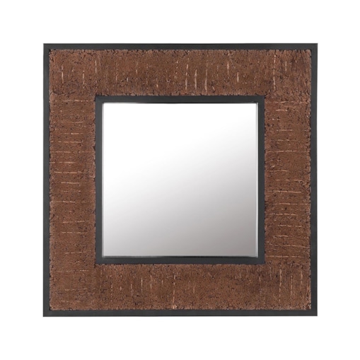 Drewniane lustro ścienne 60 x 60 cm ciemne BOISE