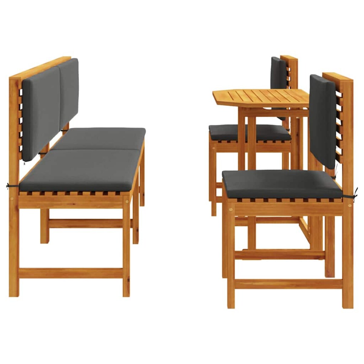 vidaXL Zestaw Bistro Ogrodowego 5 pcs Brązowy lite drewno akacjowe