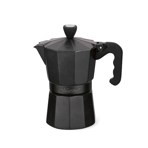 Kawiarka aluminiowa na gaz 3 filiżanki 150ml czarna MAESTRO